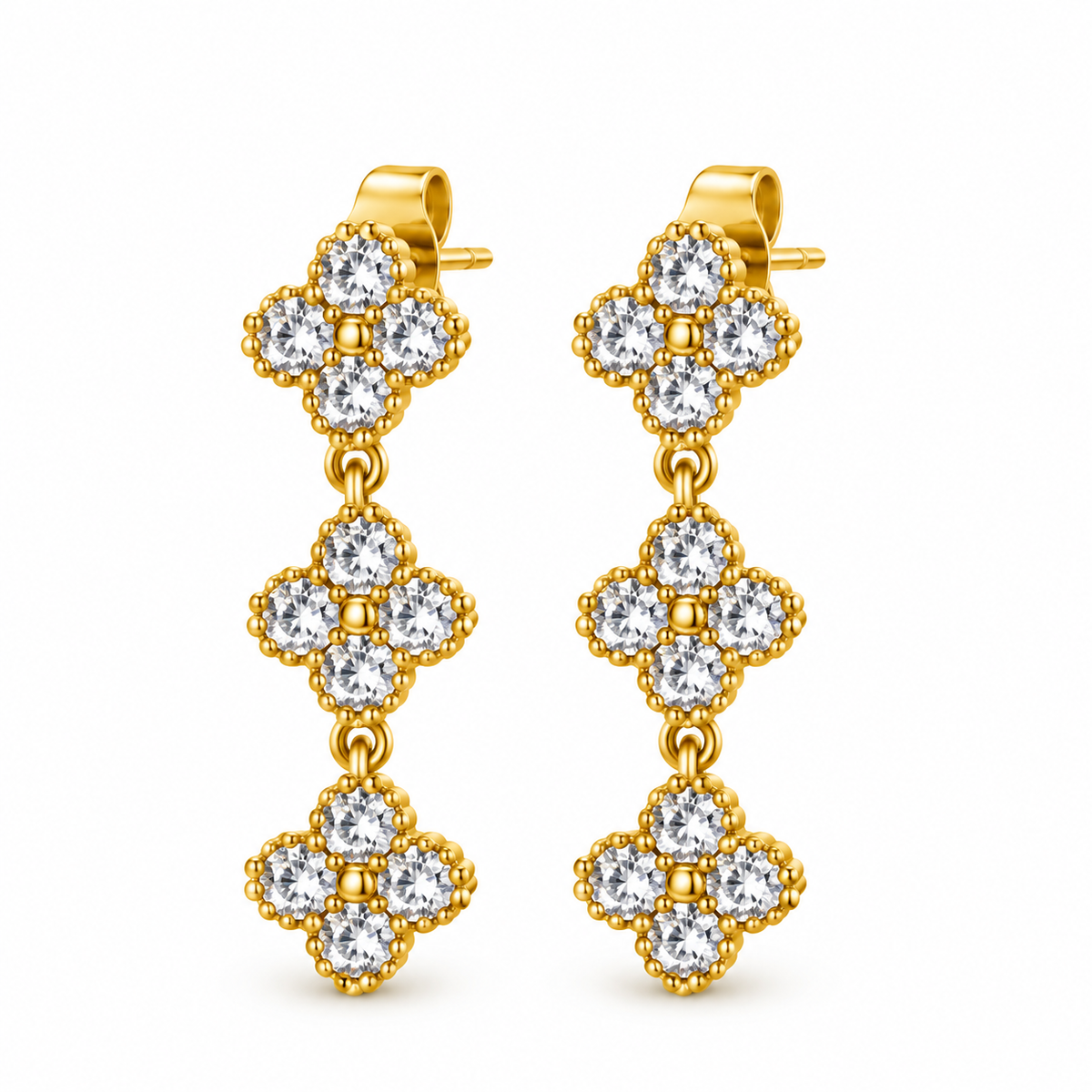 Elara White Earrings