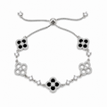 Black Bloom Bracelet zilver