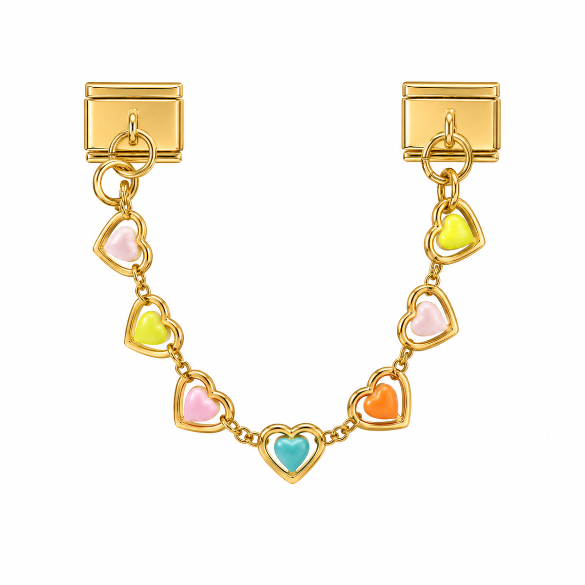 Chain Color Heart Charm