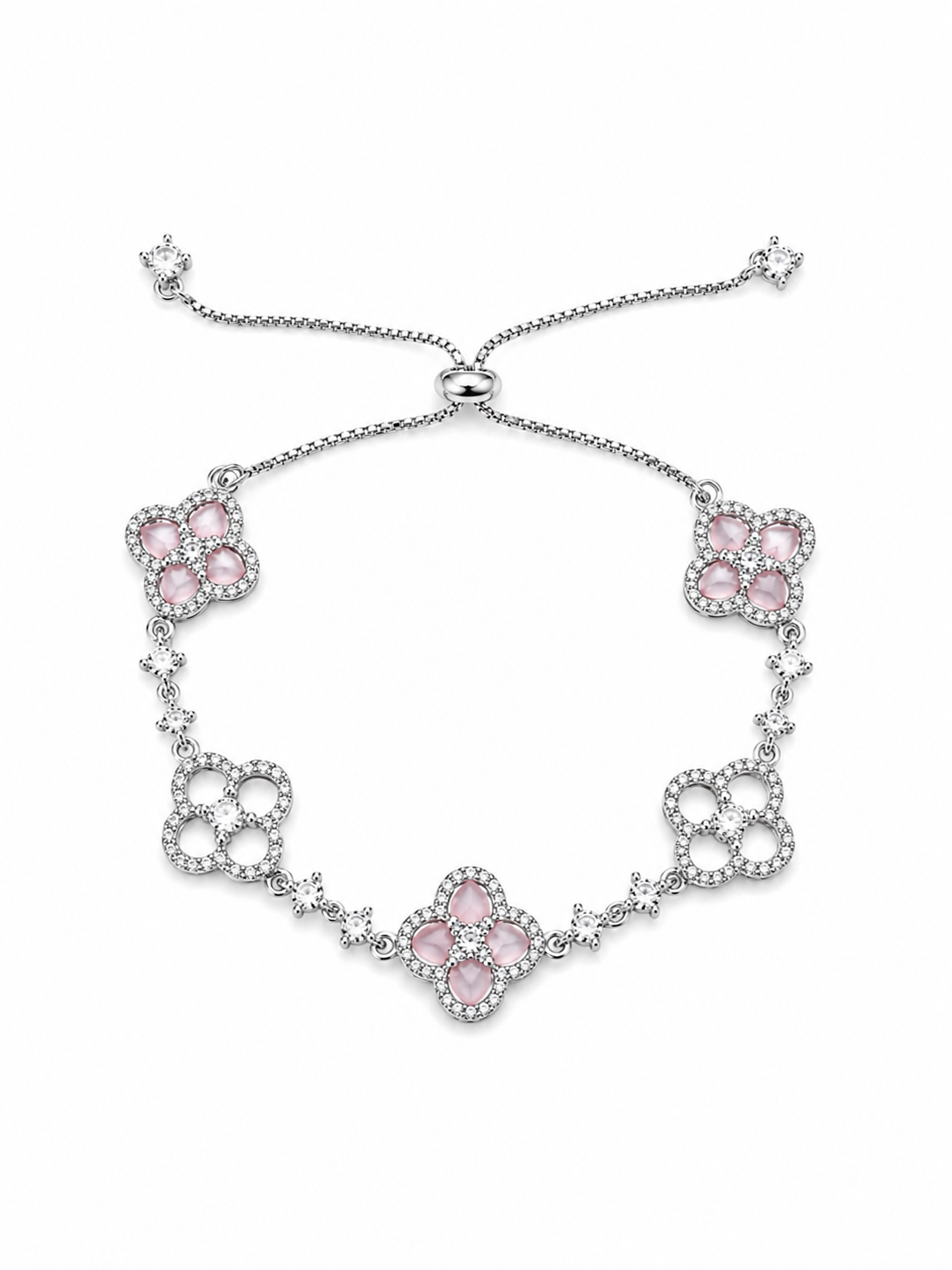 Bloom Bracelet Pink zilver